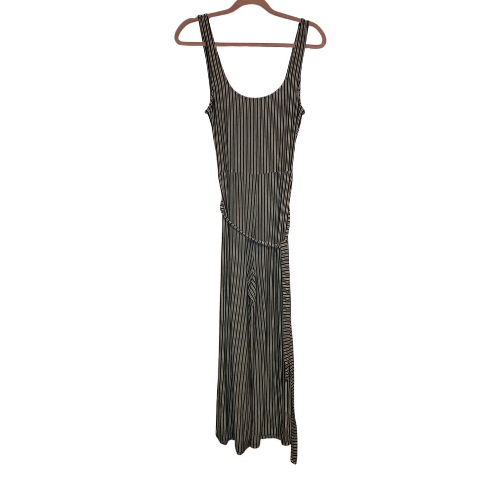 American Eagle Striped Tie Waist Wide-Leg Jumpsuit Size Medium